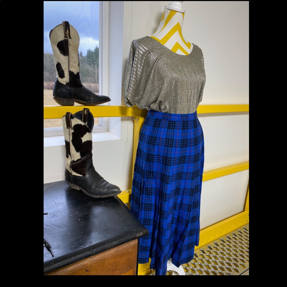 Vintage 80s tartan plaid Pendleton maxi skirt